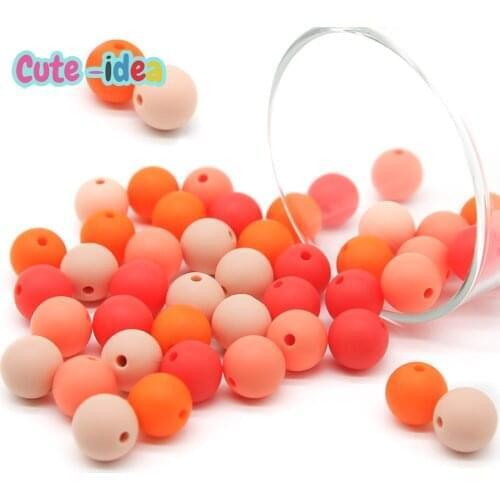 Cute-Idea 10pcs 9mm silicone Beads teether BPA Free eco-friendly handmade accessory Food Grade teething DIY safe pacifier chain