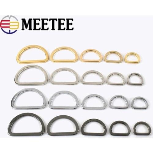10pcs 16/20/25/32/38mm Metal D Ring Bag Strap Buckles Belt Webbing Handbag Hook loops Clasp DIY Leather Craft