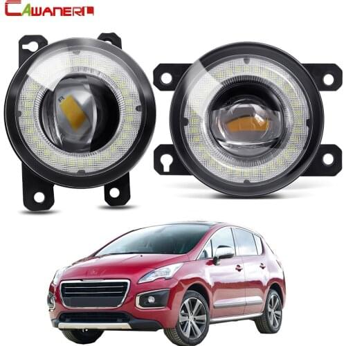 2 Pieces Car Front Bumper Fog Light Assembly LED Angel Eye Daytime Running Light DRL 30W H11 12V For Peugeot 3008 MPV 2009-2013