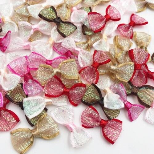 30 pcs mixed ribbon flowers bows wedding decorations DIY applique crafts