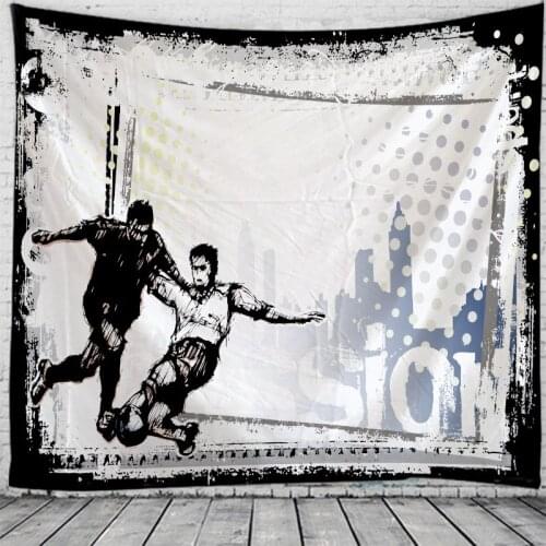 3D Flame Football Tapestries Wall For Home Deco Living Room Bedroom Wall Art Large size
