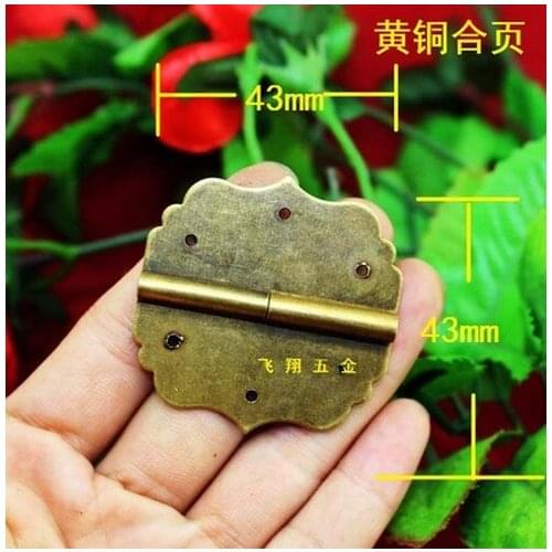 43MM*43MM Antique copper hinges furniture hinge wooden box buckle brass 6 Hole hinges