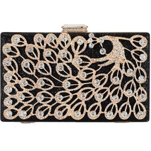 Hollow Out Diamond Inlaid Evening Bag New Diamond Inlaid Hand Holding Bride Bag Fashion Bead Embroidered Exquisite Banquet Bag