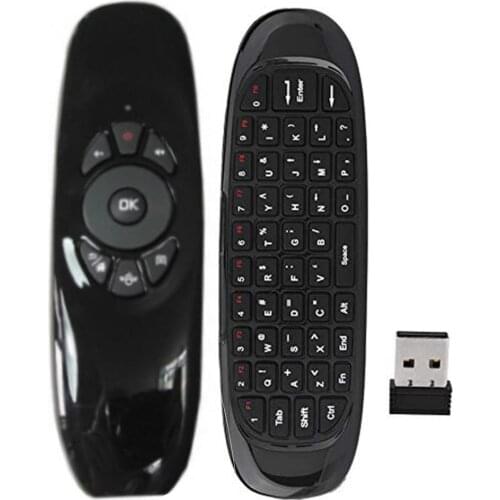 C120 Multi-Language 2.4G Air Mouse Wireless Keyboard Motion Sense IR Learning Remote Control USB Receiver for Smart TV BOX