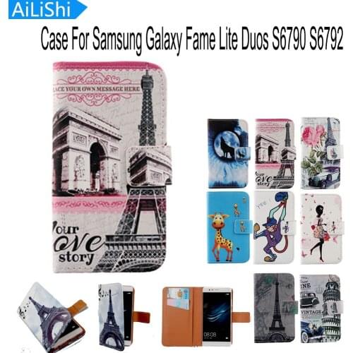 AiLiShi Optional Flip Cover Skin Pouch With Card Slot PU Leather Case Phone Case For Samsung Galaxy Fame Lite Duos S6790 S6792