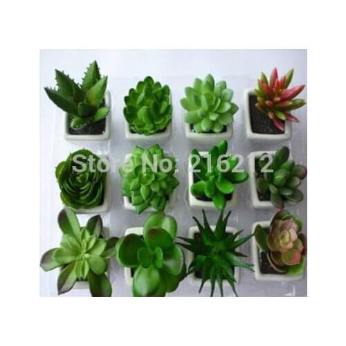 Decorative flower pots planters artificial plants with vase bonsai tropical cactus fake succulent plant potted on the desk