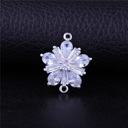 Juya Hand made Earrings Components DIY 2 Loops Flower Charm Connector Accessories For Women Needlework Bracelets Earrings Making