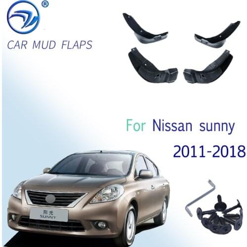 Molded Car Mud Flaps For Nissan sunny 2011 - 2018 FOR Nissan Kick Mudflaps Splash Guards Mud Flap Mudguards Fender Styling