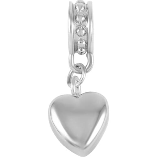K001 10pcs/Lot Fadeless High Quality Urn Heart Charms Stainless Steel Ash Holder Urn Pendant with Ring