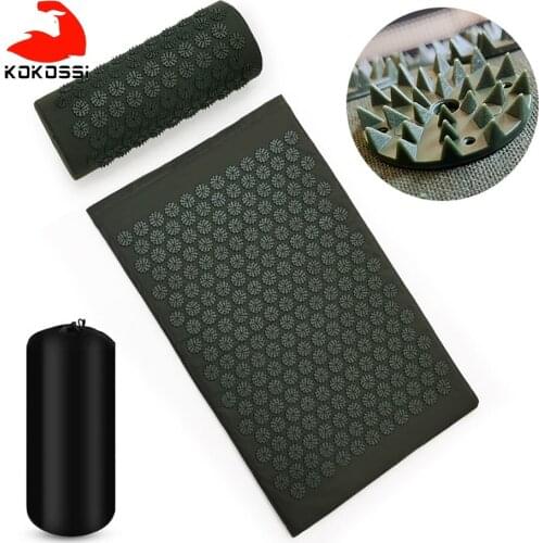 KoKossi Yoga Acupuncture Cushion Massage Cushion Pillow Cloth Bag Relieves Stress Relieves Body Back Pain Fitness Spike Mat