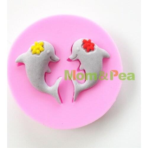 Mom&Pea 0695 Free Shipping Ms. Dolphin Shaped Silicone Mold Cake Decoration Fondant Cake 3D Mold