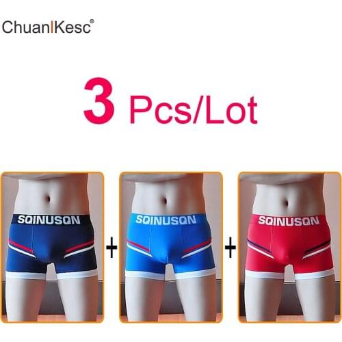 Mens Underwear Large Size Personalized Print Korean Boxer Pants Pure Cotton Comfortable And Breathable Fashion Sports Pack of 3