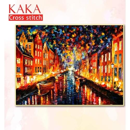 Cross stitch kits,Embroidery needlework sets with printed pattern,11CT-canvas for Home Decor Painting,Landscape Full NCKS062