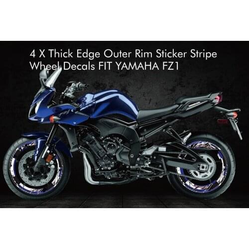 Motorcycle Sticker Full Tires Covering Inner Outer Rim Thick Side Stripe Wheel Decals Stickers For YAMAHA FZ1 FZ-1 With LOGO