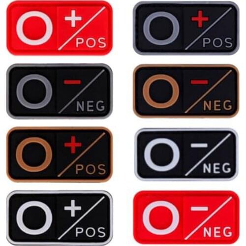 Blood Type patch Embroidered Military patches Tactical stripes A+ O+ B+ AB+ Positive A- O- B- AB-NEG Badges Hook&Loop