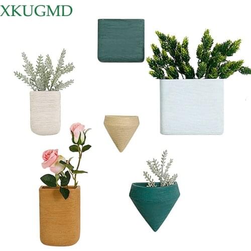 Wall-mounted Ceramic Vase Wall Flower Arrangement Container Office Background Wall Artificial Flower Decoration
