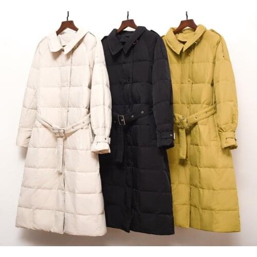 Obrix Female Winter Warn Classical Jacket Peter Pan Collar A-Line Duck Down Filler Single Breasted Casual Jacket For Women