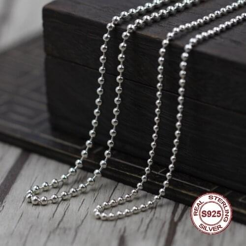 C05 S925 sterling silver necklace retro personality fashion punk style round bead alphabet simple jewelry wild couple sweater