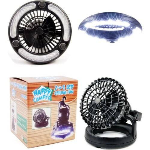 Portable 2 Mode 18 LED Tent Light 2 In 1 Camping Ceiling Fan Light Hanging Tent Lamp Lantern Outdoor Tent Light Fan Dropshipping