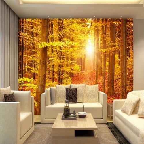Drop Shipping Custom Photo Wallpaper 3D Stereo Warm Forest TV Wall Living Room Wallpaper Lobby Studio Office High Quality Mural