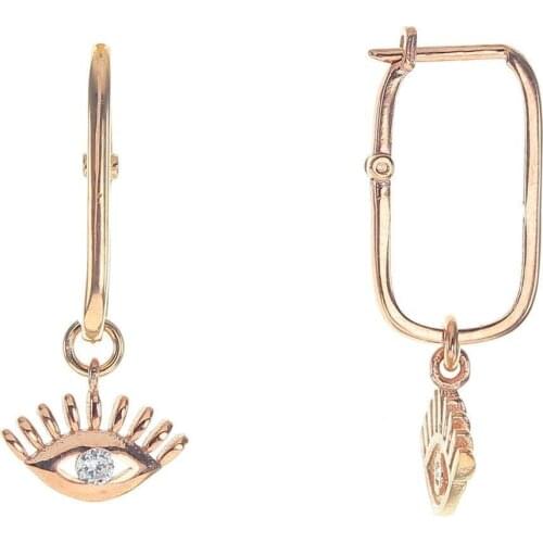 Silver Eye Model Zircon Cubic Zirconia Migrant Earrings, Women Accessories, Women 'S Earrings, Earrings, Jewelry, Women Jewelry