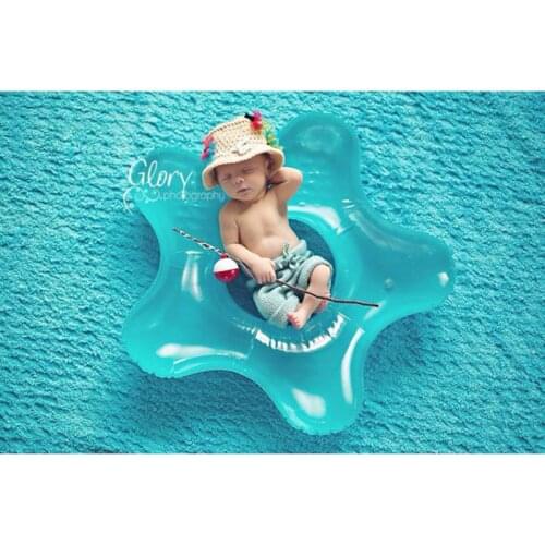 Newborn Baby Boy Crochet Fishing Hat Photography Props Outfits Infant Little Baby Fisherman Picture Photo Shoot Props Clothes