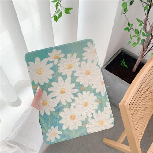 Cute Daisy For iPad Pro 2019 2020 10.5 10.2 11 Case for iPad AIR 2 3 2017 2018 9.7 Mini 5 Cover Capa With Pencil Holder Cases