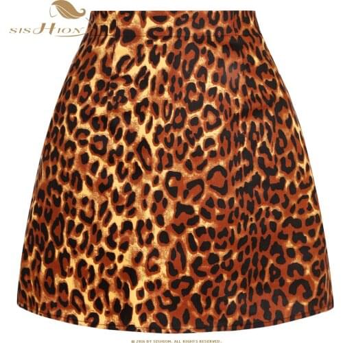 SISHION 2021 Cotton Gothic Sexy Leopard Skirt SS0008 Vintage Animal Print Rock A Line Women Ladies Mini Short Skirt Y2K