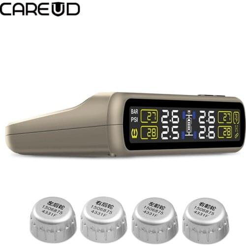 Promotion Solar TPMS CAREUD T881 Tire Pressure Monitor 4 External Sensors Tire Pressure Wireless Alarm Cecurity System