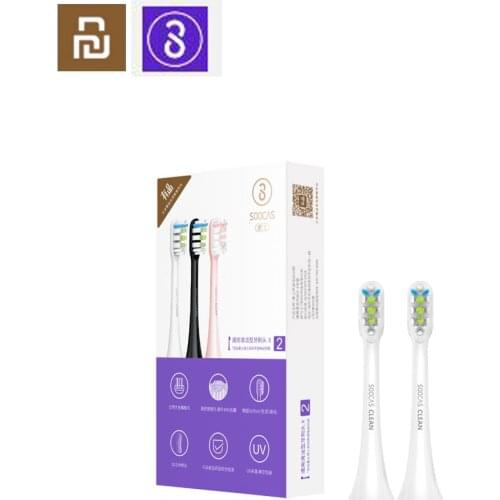 2PCS Xiaomi SOOCAS Replacement Electric Toothbrush Head Universal Cleaning Type Brush Head 3Colors