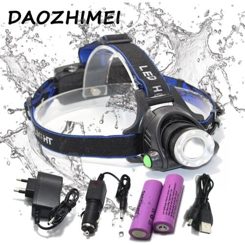 6000 lumen LED headlamp fishing headlight T6/L2 3 modes Zoomable lamp Waterproof Head Torch flashlight Head lamp use 18650