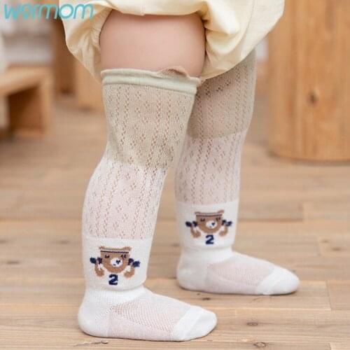 Warmom Spring Autumn Baby Socks for Girls Boys Cotton Kids Socks Newborn Baby Accessories Cartoon Animals Mesh Floor Socks