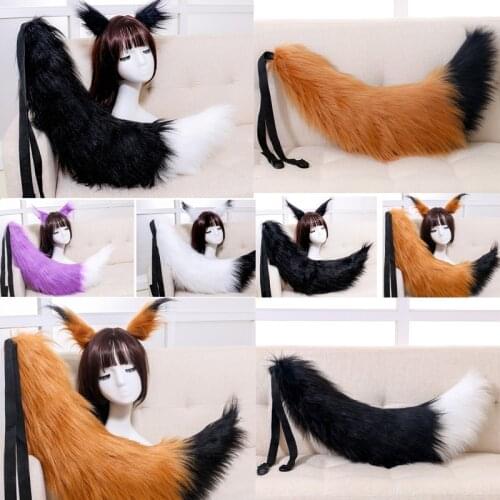 Japan Anime Spice and Wolf Fox Holo Kamisama Kiss Hajimemashita Stripe Brown Pink Purple Tail Ear Custom Halloween Cosplay Props