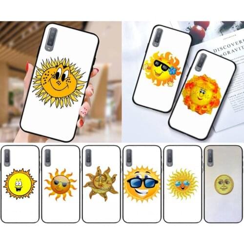 Zororong Funny Sun Moon Face Phone Case For Samsung Galaxy S10 20 Note10 20 A30 50 70 71 Plus Ultra