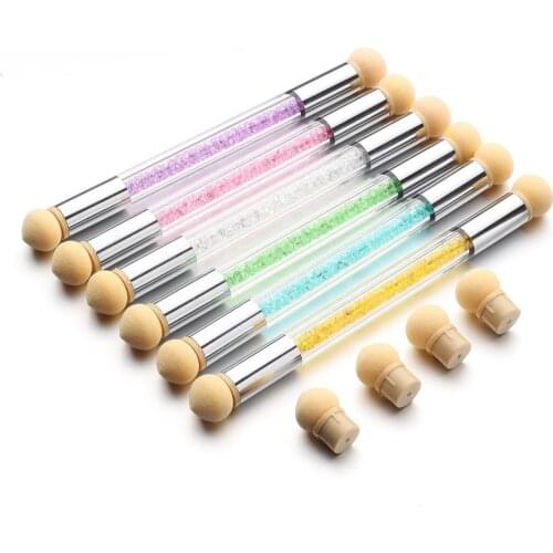 1 Set Manicure Brushes Nail Art Brush Sponge Set Glitter Gel Polish Painting Gradient Rhinestone Pen Scraper Nail Design Tool