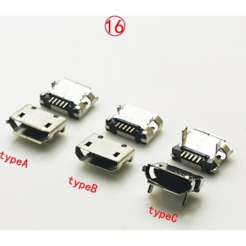 10pcs/lot 5Pin 5.9mm Micro USB 5pin DIP Female connector for mobilephone Mini USB jack PCB welding socket FLAT MOUTH