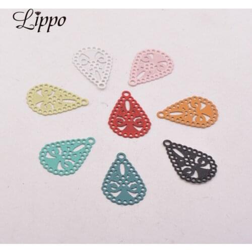 100pcs AC9622 12mm*18mm Brass Water Drop charms Painted Earring Base DIY Jewelry Making