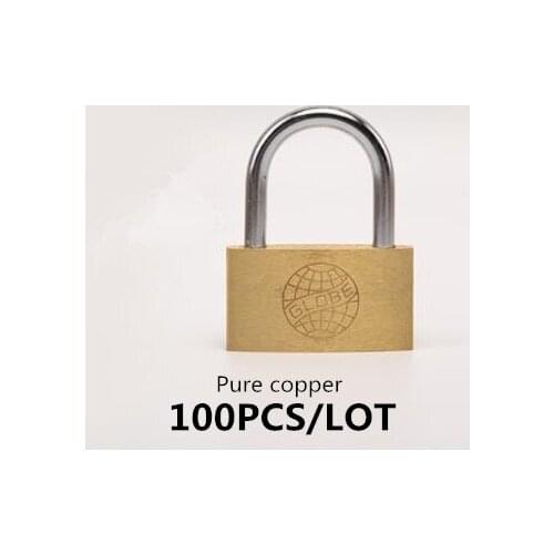 100PCS Copper Lock Pure copper lock core No rust High hardness 20/30/40mm Lock luggage case padlock box case safety Locks