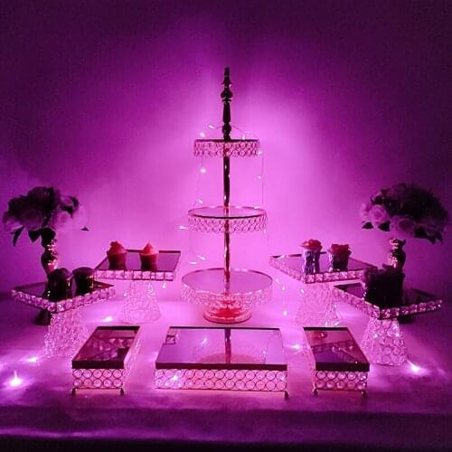 3pcs-9pcs Home party display stand wedding decoration wrought iron birthday tray dessert fudge desktop afternoon tea