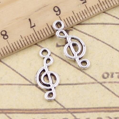 30pcs Charms Musical Note 20x8mm Tibetan Silver Color Pendants Antique Jewelry Making DIY Handmade Craft Pendant