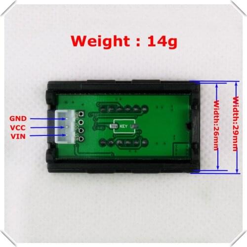 4 Digit 0.36" Digital Voltmeter with shell 0-33.00V Three wires Voltage Panel Meter Display LED Color 5pieces/lot