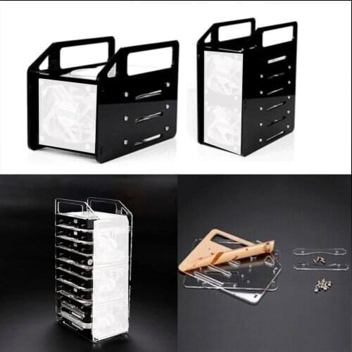DIY Acrylic Hard Drive Bracket Hard Disk Shelf Desktop Computer External Storage Box Hard Disk Shelf HDD Transparent Cage