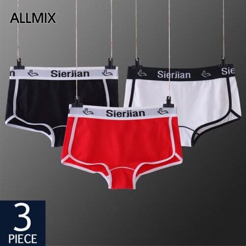 ALLMIX 3Pcs/lot Sexy Women Sport Panties Set Underwear Seamless Cotton Briefs Comfort Woman Intimates Low Waist Lady Lingerie