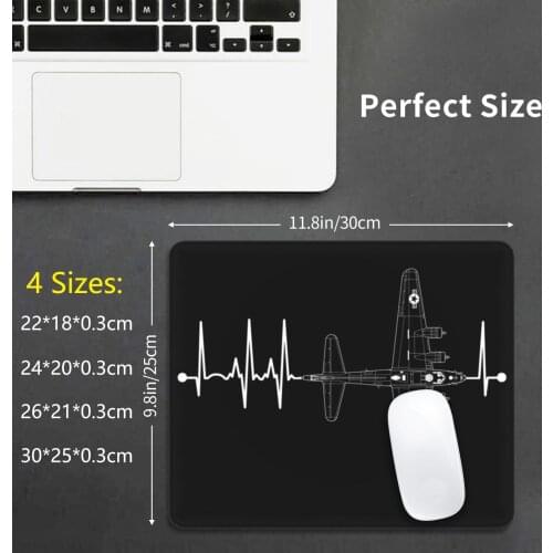 B17 Flying Fortress Airplane Pulse Ekg Pilot Heartbeat Shirt Gear Mouse Pad DIY Print Cushion B17 B 17 Bomb