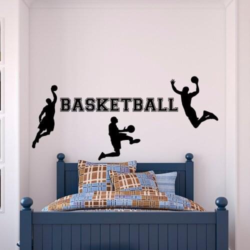 Basketball Wall Decal- Sports Wall Decal Vinyl Stickers Basketball Player For Boys Bedroom Kids Room Wallpaper 3d Poster A091
