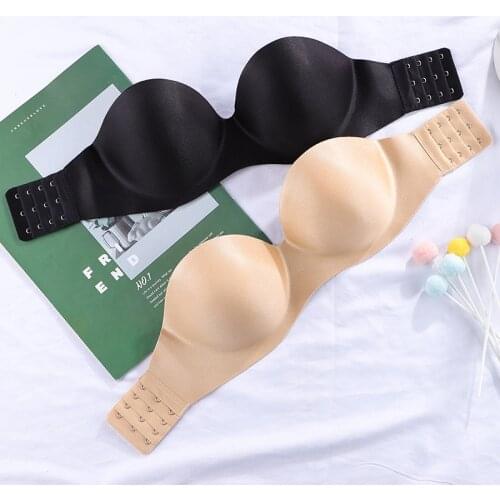 Sexy Push Up Strapless Bra Gathering Invisible Bras Bralette Underwear 1/2 Cup Band Women Wedding Brassiere Beauty Back Bras