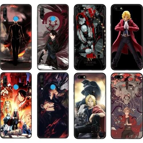 Black tpu Case For Huawei Honor 20 Lite 10 10i 20S 30S 30 Case Honor 7A5.45 7s 7C 5.7 Case Cover Fullmetal Alchemist Brotherhood