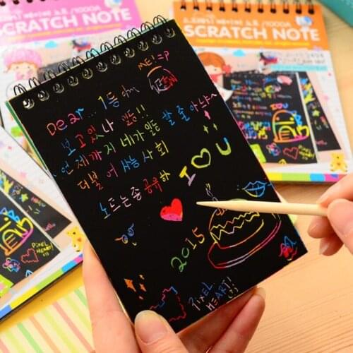 Scratch Scraping Book Art Painting Paper Drawing Stick Kid Education Toy