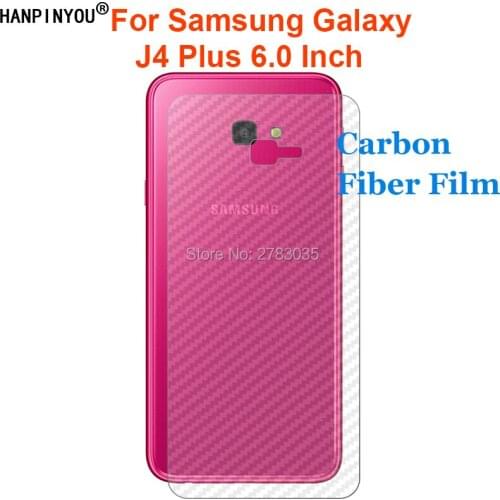 For Samsung Galaxy J4 Plus J415 6.0" 3D Anti-fingerprint Transparent Carbon Fiber Back Film Screen Protector (Not Tempered Glass
