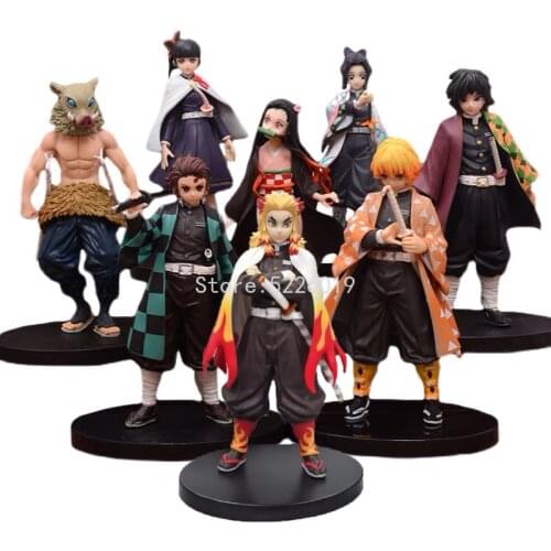 15cm Demon Slayer Anime Figure Rengoku Kyoujurou Action Figure Kochou Shinobu Tsuyuri Kanawo Tomioka Giyuu Figurine Toy For Gift